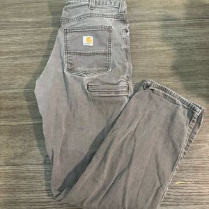 Womens carhartt relaxed fit pants 32x32 brown faded with stains